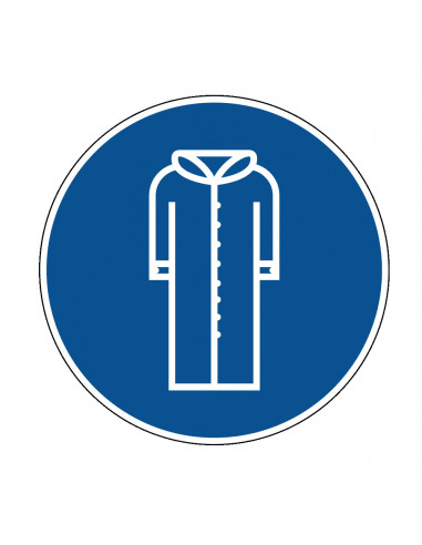 Overjas verplicht sticker, rond, blauw wit, overjas pictogram
