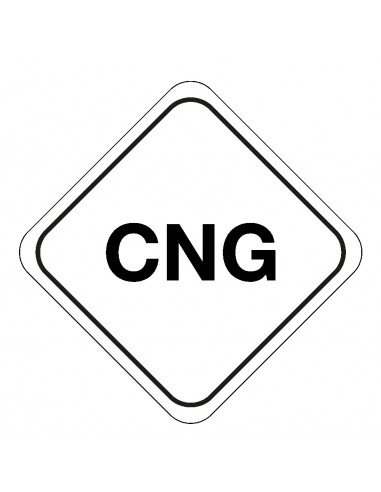 CNG gas sticker, ruit, wit zwart, tekst CNG