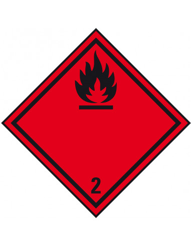 ADR klasse 2.1 bord brandbare gassen, aluminium, rood zwart, klasse 2.1