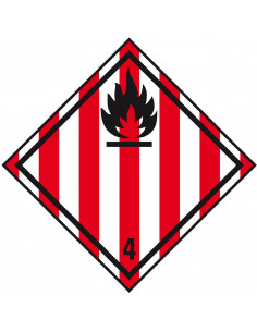 ADR klasse 4.1 bord brandbare vaste stoffen, kunststof, ruit, rood wit zwart, brandbare vaste stoffen pictogram