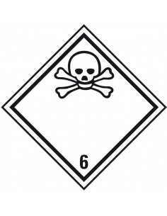 ADR klasse 6.1 bord giftig, aluminium, wit zwart, ruit, pictogram giftig