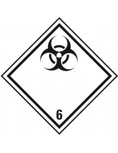 ADR klasse 6.2 besmettelijke stoffen bord, kunststof, ruit, wit zwart, besmettelijke stoffen pictogram