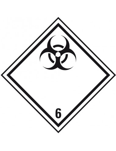 ADR klasse 6.2 besmettelijke stoffen bord, kunststof, ruit, wit zwart, besmettelijke stoffen pictogram