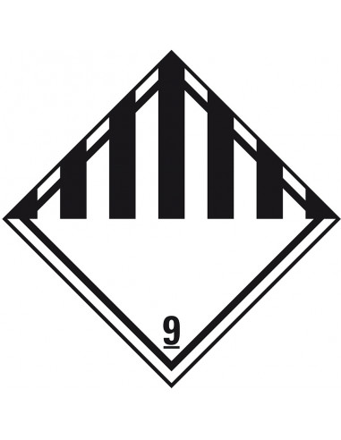 ADR bord klasse 9 'Diverse gevaarlijke stoffen' aluminium, 250 x 250 mm