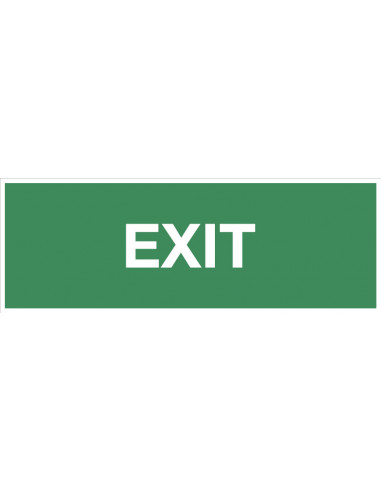 Exit bord met tekst, kunststof, groen wit, Engelse tekst, rechthoek