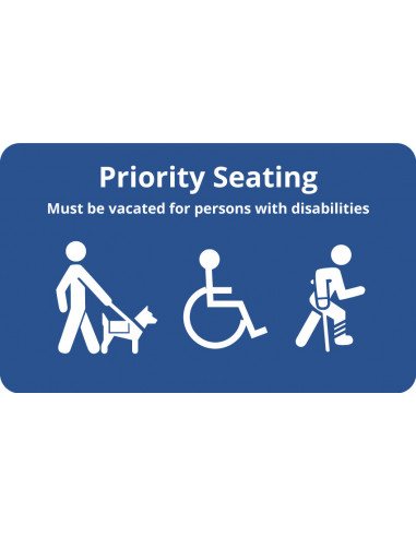 Priority seating sticker met tekst