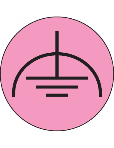 Laagspanning aarde sticker, roze zwart