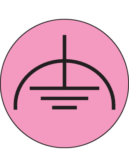 Laagspanning aarde sticker, roze zwart
