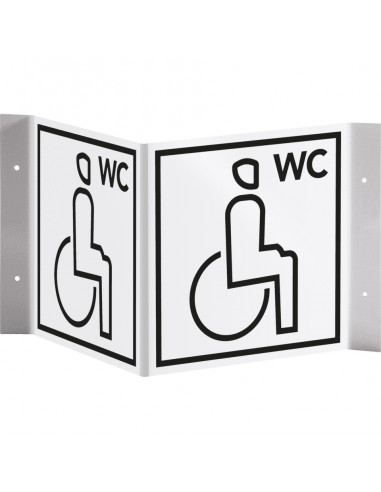 Mindervalide WC panorama bord, kunststof, 300 x 150 mm