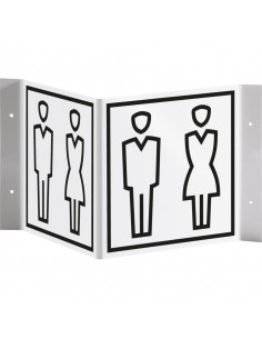 Gezamenlijk toilet panorama bord, kunststof, 150 x 150 mm