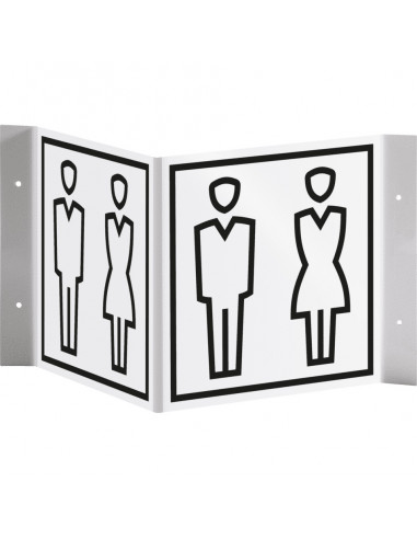 Gezamenlijk toilet panorama bord, kunststof, 150 x 150 mm