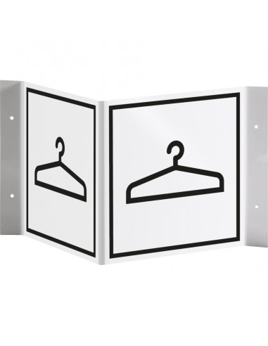 Panorama bord 'Garderobe pictogram', kunststof, 150 x 150 mm