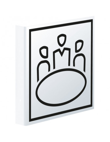 Haaks vergaderruimte bord, 150 x 150 mm, kunststof