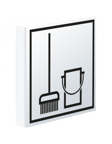 Haaks bord bezemkast, 150 x 150 mm, kunststof