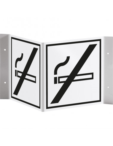 Roken verboden panorama bord, kunststof, 150 x 150 mm, zwart wit, panorama