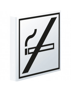 Haaks bord roken verboden, kunststof, 150 x 150 mm, zwart wit, roken verboden pictogram