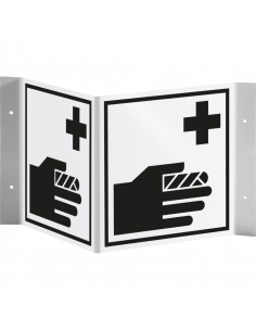 Panorama bord verbandkoffer, kunststof, 150 x 150 mm, zwart wit, vierkant