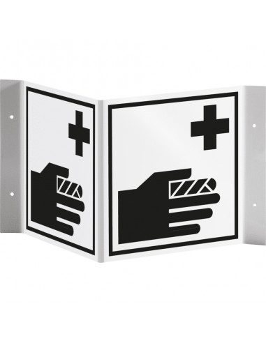 Panorama bord verbandkoffer, kunststof, 150 x 150 mm, zwart wit, vierkant