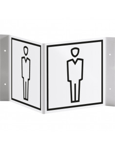 WC heren panorama bord, kunststof, 150 x 150 mm