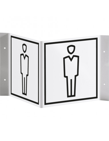 WC heren panorama bord, kunststof, 150 x 150 mm