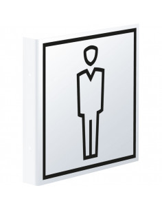 WC heren haakse bord, kunststof, 150 x 150 mm