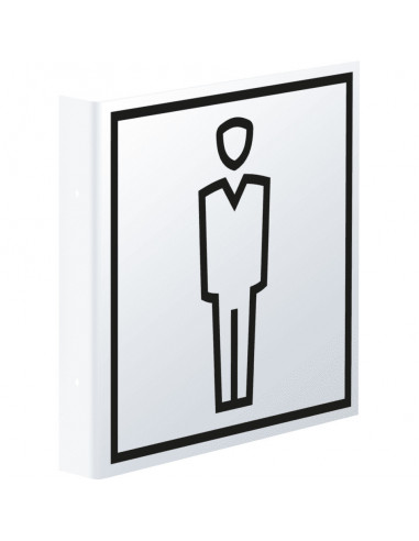 WC heren haakse bord, kunststof, 150 x 150 mm