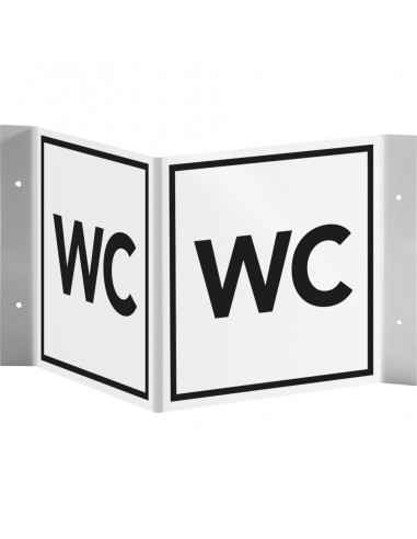 WC panorama bord, kunststof, 150 x 150 mm, zwart wit