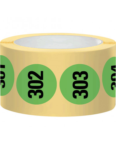 Genummerde stickers op rol - zelfklevend papier - 25 mm - 500 stuks op rol