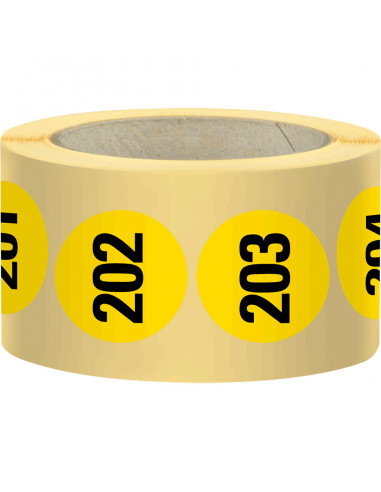 Genummerde stickers op rol - zelfklevend papier - 25 mm - 500 stuks op rol