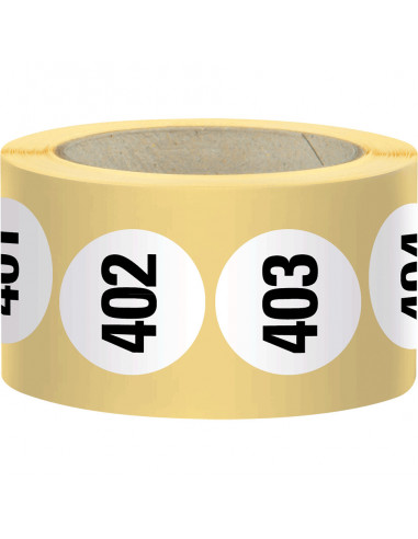 Genummerde stickers op rol - zelfklevend papier - 25 mm - 500 stuks op rol