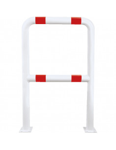 Veiligheidshek met knieligger, 750 x 1150 mm, rood wit