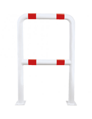 Veiligheidshek met knieligger, 750 x 1150 mm, rood wit