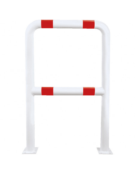 Veiligheidshek met knieligger, 750 x 1150 mm, rood wit