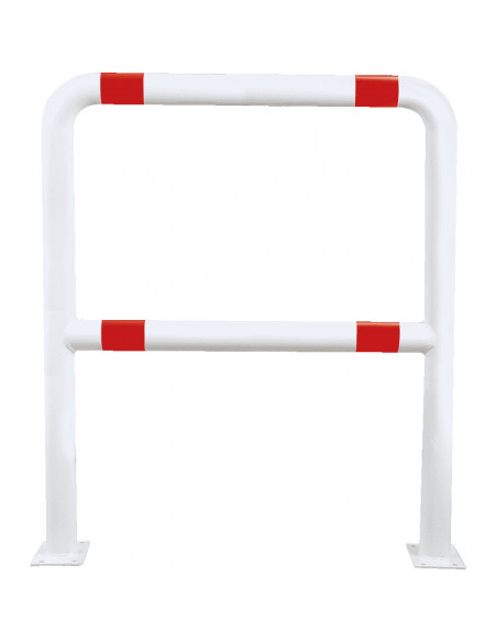 Veiligheidshek met knieligger,  1000 x 1150 mm, rood wit