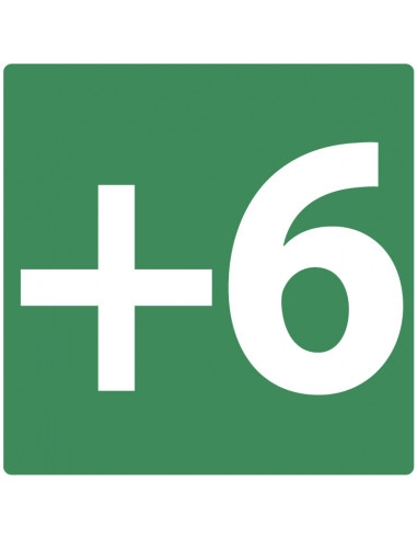 Niveau +6 bord, kunststof, groen wit, vierkant