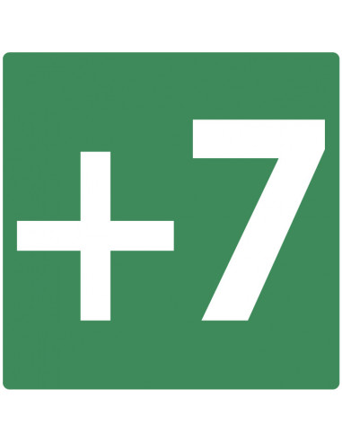 Niveau +7 bord, kunststof, groen wit, vierkant, +7 verdieping