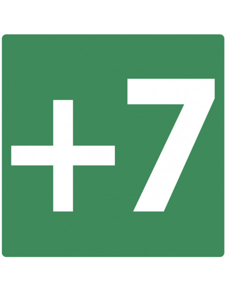 Niveau +7 bord, kunststof, groen wit, vierkant, +7 verdieping