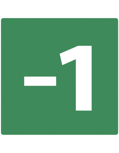 Niveau -1 bord, kunststof, groen wit, vierkant, om verdieping aan te geven