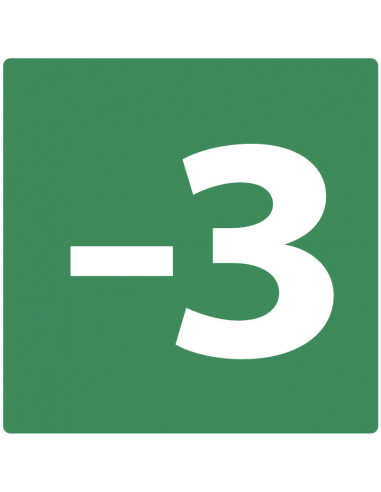 Niveau -3 bord, kunststof, groen wit, vierkant