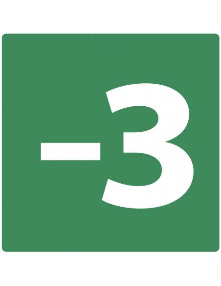 Niveau -3 bord, kunststof, groen wit, vierkant