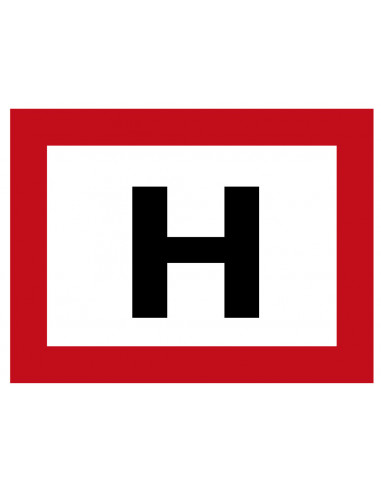 Ondergrondse brandkraan 'H' bord, kunststof, rood wit, vierkant