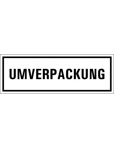 Umverpackung sticker zeewaterbestendig, 500 op rol, zwart wit, rechthoekig
