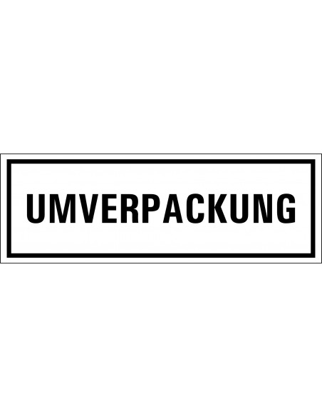 Umverpackung sticker zeewaterbestendig, 500 op rol, zwart wit, rechthoekig
