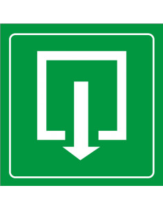 Uitgang sticker, groen wit, vierkant