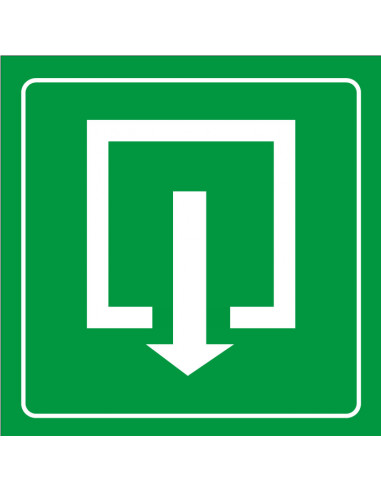 Uitgang sticker, groen wit, vierkant