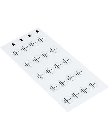 Aarde geleider sticker, vel, wit zwart 20 sticker op kaart