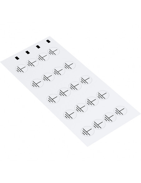 Aarde geleider sticker, vel, wit zwart 20 sticker op kaart