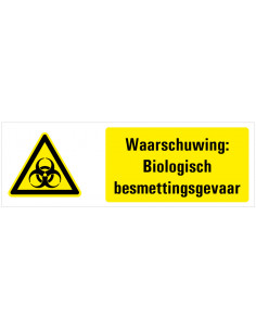 Waarschuwing Biologisch besmettingsgevaar tekststicker