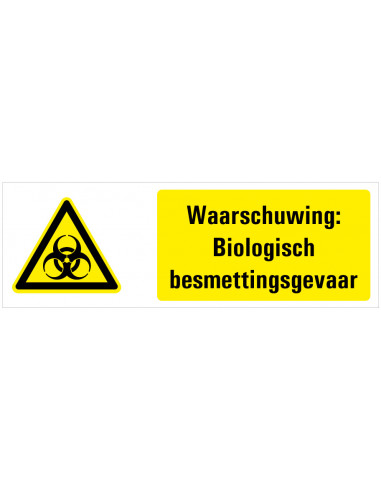 Waarschuwing Biologisch besmettingsgevaar tekststicker