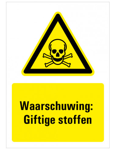 Waarschuwing voor giftige stoffen sticker met tekst